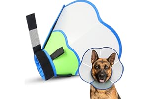 TZBEINN Hard & Heavy Plastic Dog Cone Collar Alternative for Extra Large Dogs(Adult Lab Golden GSD), Pet Neck Head Protective Cone Anti-Lick, Adjustable Elizabethan Recovery Collar Cone of Shame for Healing