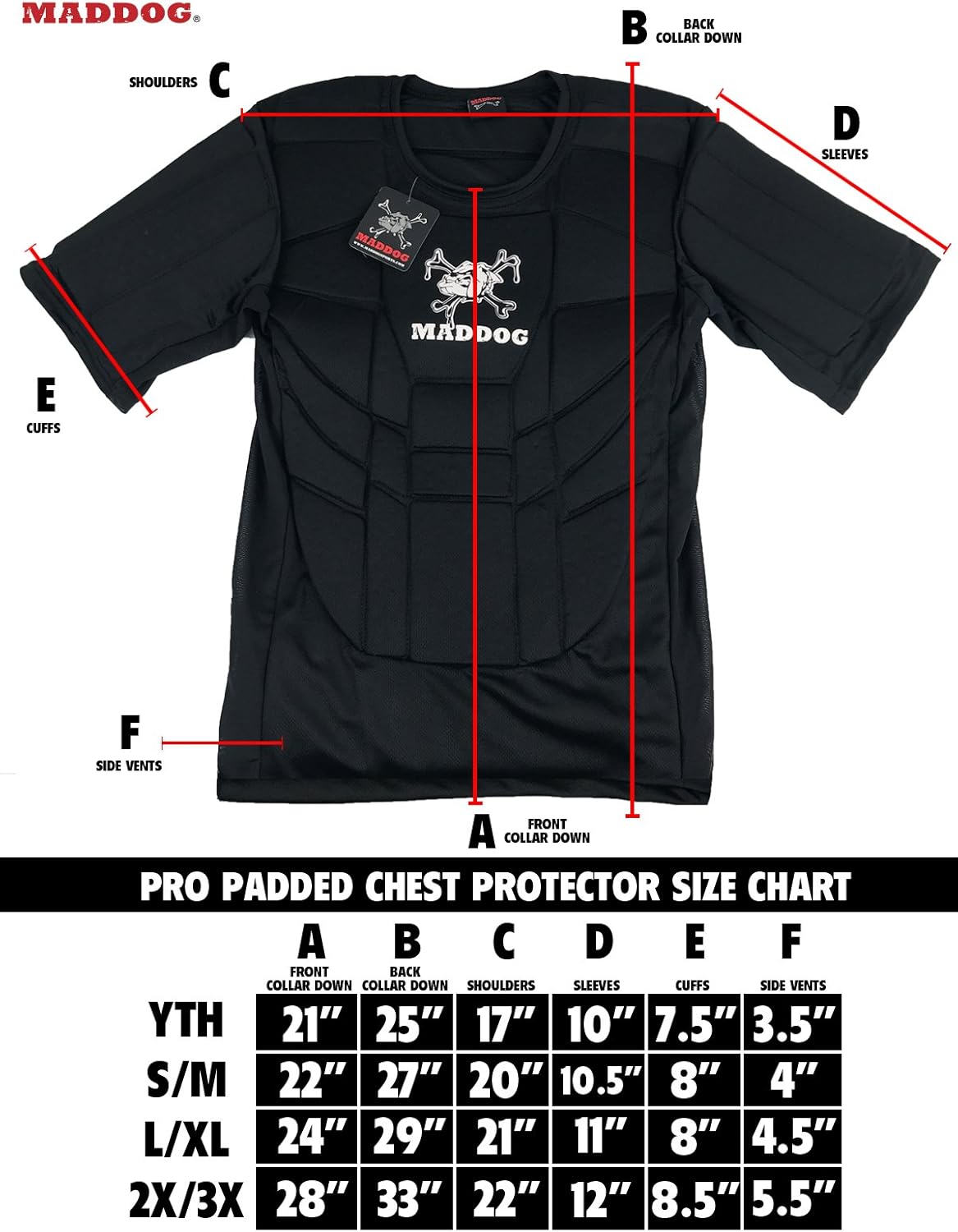 Maddog Sports Pro Padded Chest Protector : Sports & Outdoors