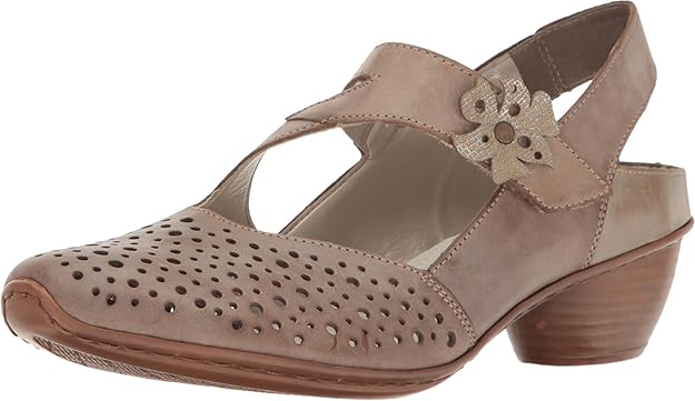Amazon.com | Rieker Women's 43775 Mirjam 75 Loam/Fango Silver/Riviera/Riverside Mary Jane | Flats