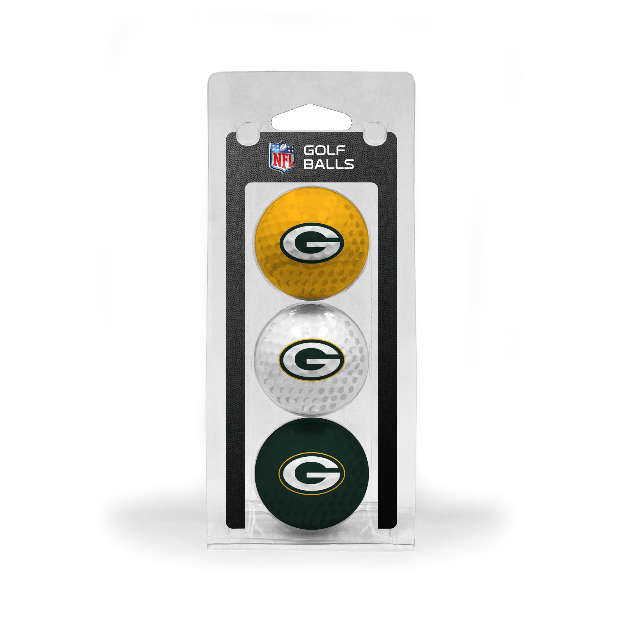 Team Golf NFL Green Bay Packers 3 Golf Ball Pack Regulation Size Golf Balls, 3 Pack, Full Color Durable Team Imprint