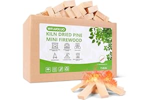 WFLUOLUO Mini Firewood 5'' Lengths Barkless Pine Kiln Dried Firewood Great Fire Pit Accessories Prefect for Solo Stove Mesa XL, Tabletop Fire Pit,Mesa Fire Sticks Wood,8Lbs