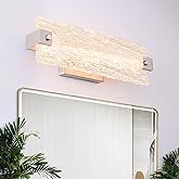 Osimir Brushed Nickel Bathroom Vanity Light, 16.5 Inch 10W Dimmable LED Bathroom Light Fixture Over Mirror, Modern Crystal Ba