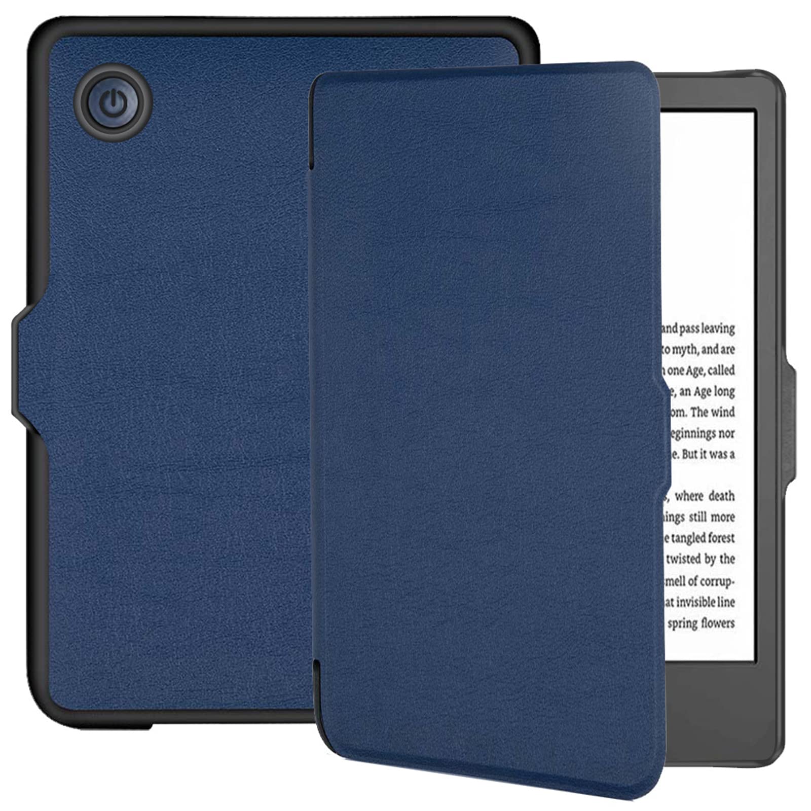 Miimall Compatible with Kobo Clara 2E Case, Ultra Slim Lightweight PU Leather Shell with Auto Sleep/Wake Function, Full Coverage Bumper Flip Cover for Kobo Clara 2E (6" 2022 Release)-Blue