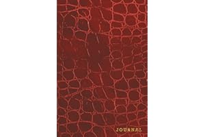 Journal: Deep Red Crocodile Leather Style - Gold Lettering - Softcover | 120 Blank Lined 6x9 College Ruled Pages (Leather Style Journal, Notebook, Diary, Composition Book)