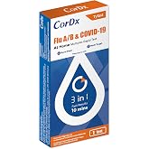 CorDx Flu A/B &amp; COVID-19, At Home 3-in-1 Rapid Test Kit, 1 Test | Nasal Swab Self-Test, Easy-To-Use For Adults And Kids, EUA Authorized OTC, Results In About 10 Minutes