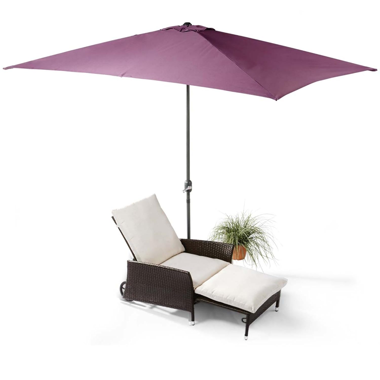 Rectangular Garden Crank Parasol Purple Amazon.co.uk Garden & Outdoors