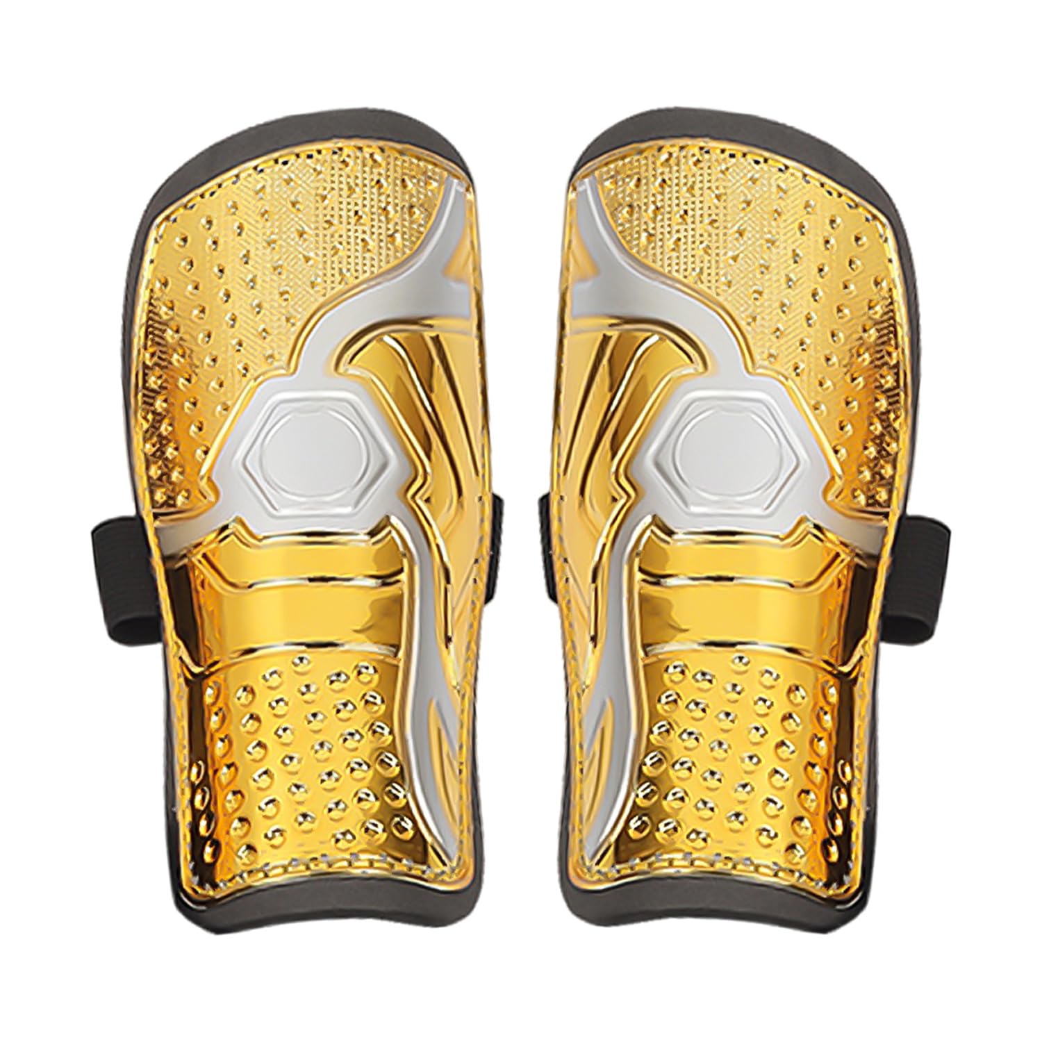 CYNOSURETECH 1 Piece Gold Football Shin Pads, Youth Sports Foot Protectors, Soccer Shin Guards, Size 18cm, Ankle Protection
