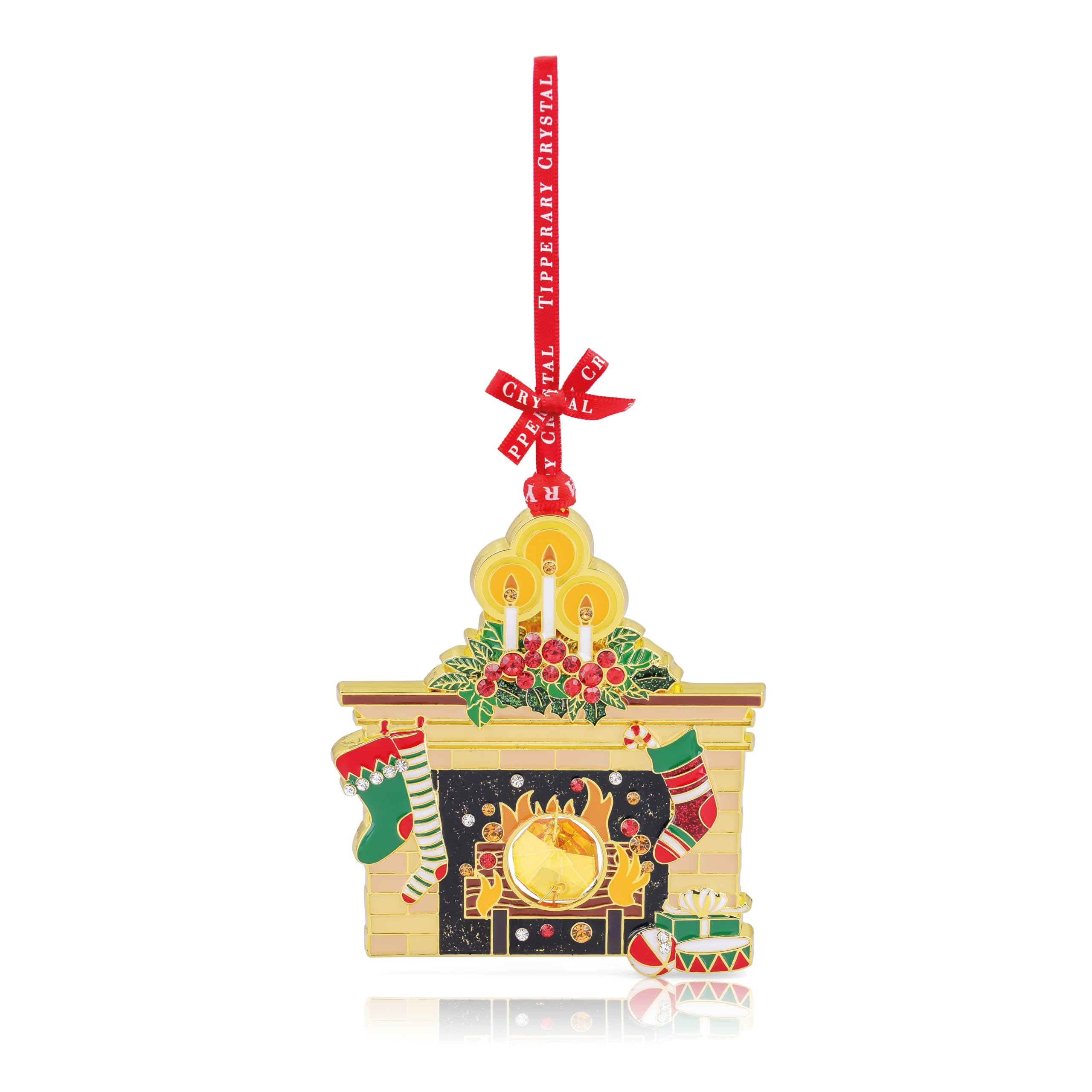 Tipperary Crystal Christmas Tree Decoration, Luxury Hanging Ornament – Perfect for Holiday Décor & Gifting, Fireside Gem Decoration