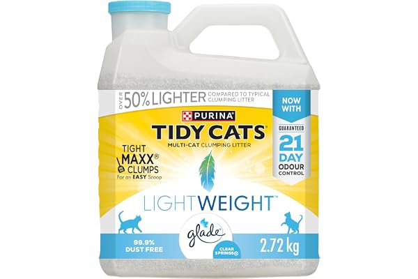Tidy Cats Glade Clear Springs Cat Litter, LightWeight Multi-Cat - 2.72 kg Jug