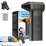 2026 New 3 in 1 5000W Thermal Snow Blower - Cordless Leaf Blower and Vacuum Cleaner, Hot Air Blowers, Portable Handheld Car Snow/Dust Remover, Car Defroster Windshield (Black*1SET)
