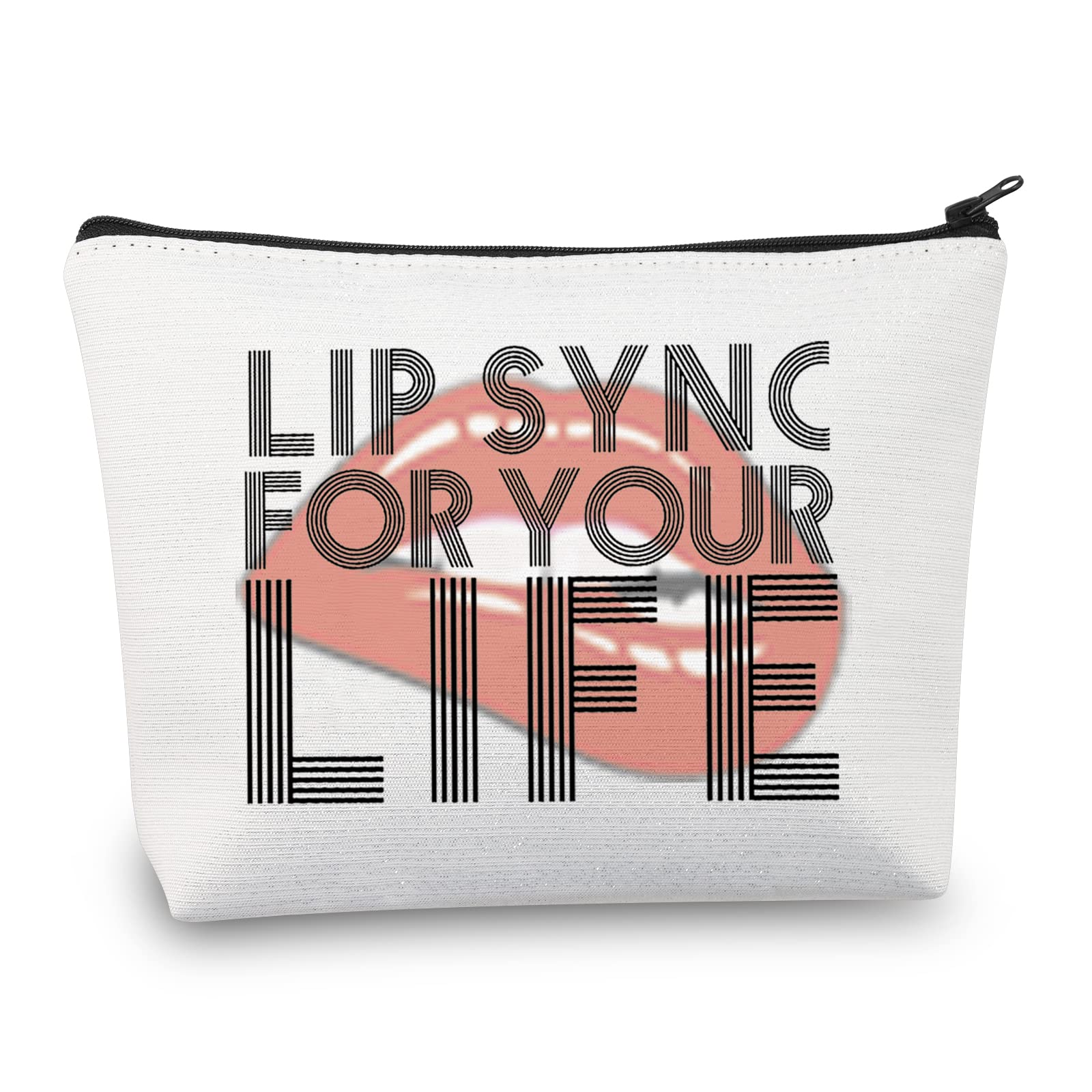 PLITI Drag Queen Gift Lip Sync for Your Life Makeup Bag Drag Race Inspired Cosmetic Bag (Lip Sync LifeU)