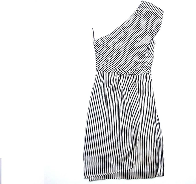 Amazon Co Jp グッチ Gucci ワンピース 38 シルク100 ストライプ 白 黒 片側肩紐 237 8 Ry 中古 服 ファッション小物