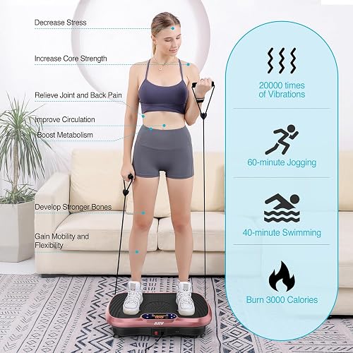 AXV Vibration Plate Fitness Platform Exercise Machine Vibrating Lymphatic Drainage Shaking Full Body Shaker Workout Vibrate Stand Shake Board Sport G