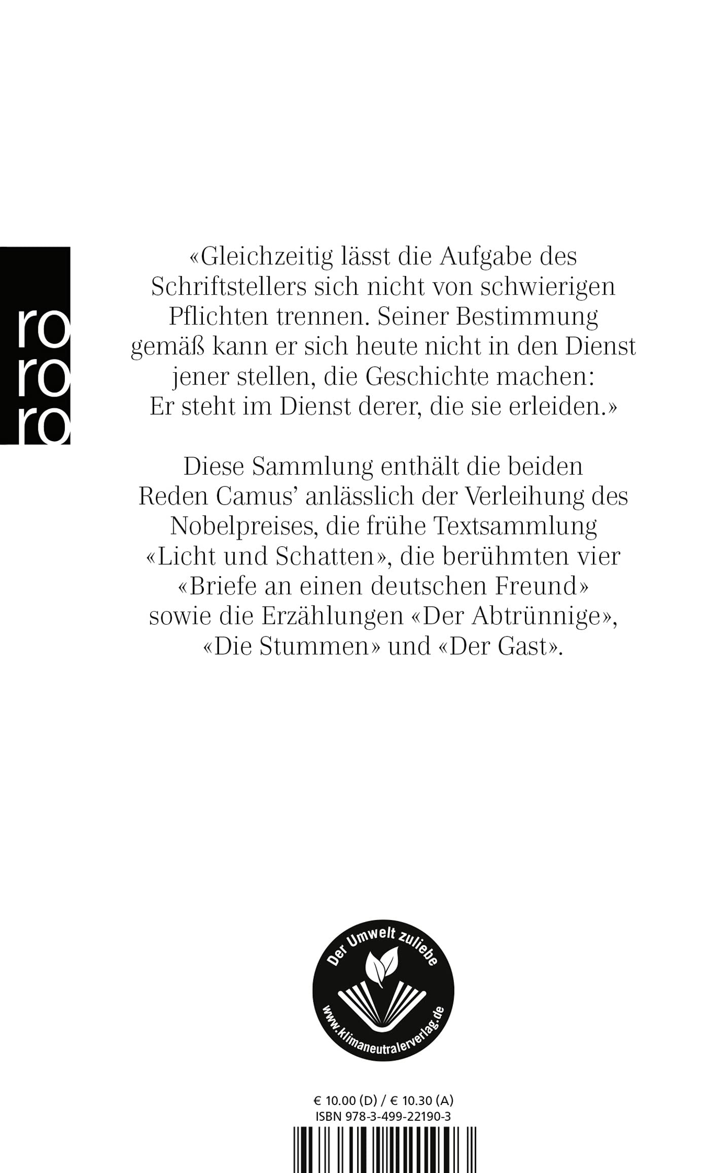 Kleine Prosa.: Camus, Albert: 9783499221903: Amazon.com: Books