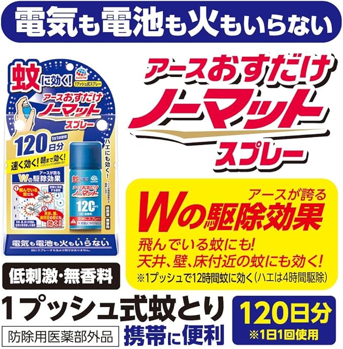 Amazon 防除用医薬部外品 おすだけノーマット 蚊取り スプレータイプ 1日分 おすだけノーマット 殺鼠 殺虫剤
