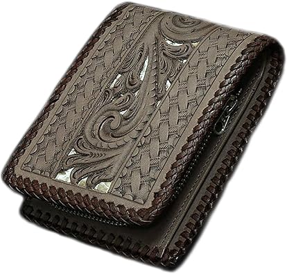 Amazon カービング パイソン バスケット カービング 二つ折り財布 サドルレザー 大容量ショートウォレット ヌメ革 二つ折財布 短財布 レザーウォレット バイカー 財布 紳士 メンズ レディース 牛革 Diosbras ディオブラス 財布