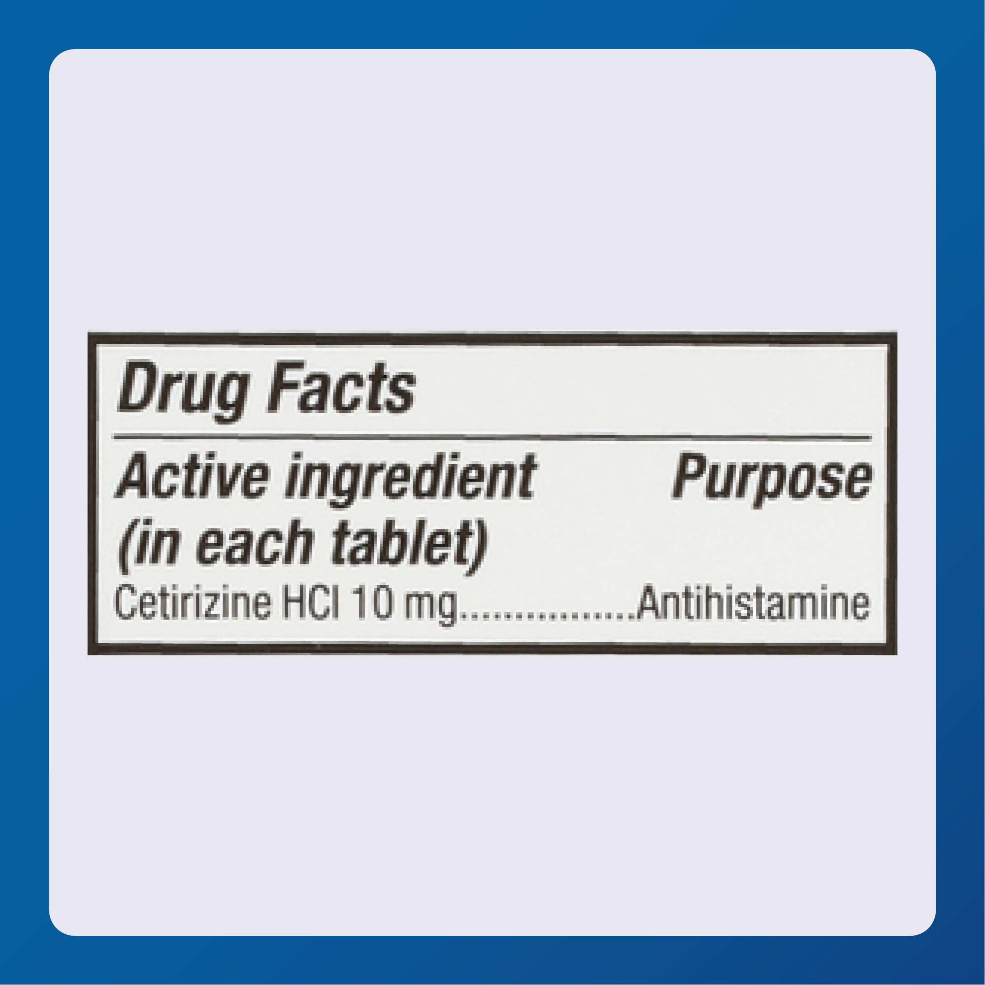 MAJOR Cetirizine Hydrochloride Tablets - 24 Hour Indoor and Outdoor Allergy Relief for Sneezing, Watery Eyes, Itchy Throat or Nose - 10mg - 100 Count (1 Pack)