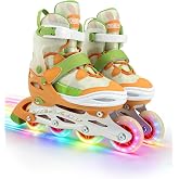 orbytl Kids Roller Blades Ages 3-16 Inline Skates | Adjustable for Girls &amp; Boys Size C9 to Y8 Roller Skates with Light-Up Wheels for Outdoor/Indoor