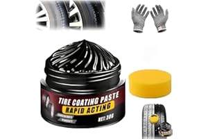 Premium Tire Coating & Trim Restorer, Ceramic Tire Coating Paste to Bring Back Original Deep Black Shine to Rubber and Plasti