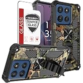 for Moto-G-5G-2025 Case,Moto G 2026 Case,Moto G Play 2026 w/Tempered Glass Screen Protector(Full Coverage)[15FT Mil-Grade][Built-in Kickstand]Car Magnetic Protective Cover for Women Man Tree Camo Hunt