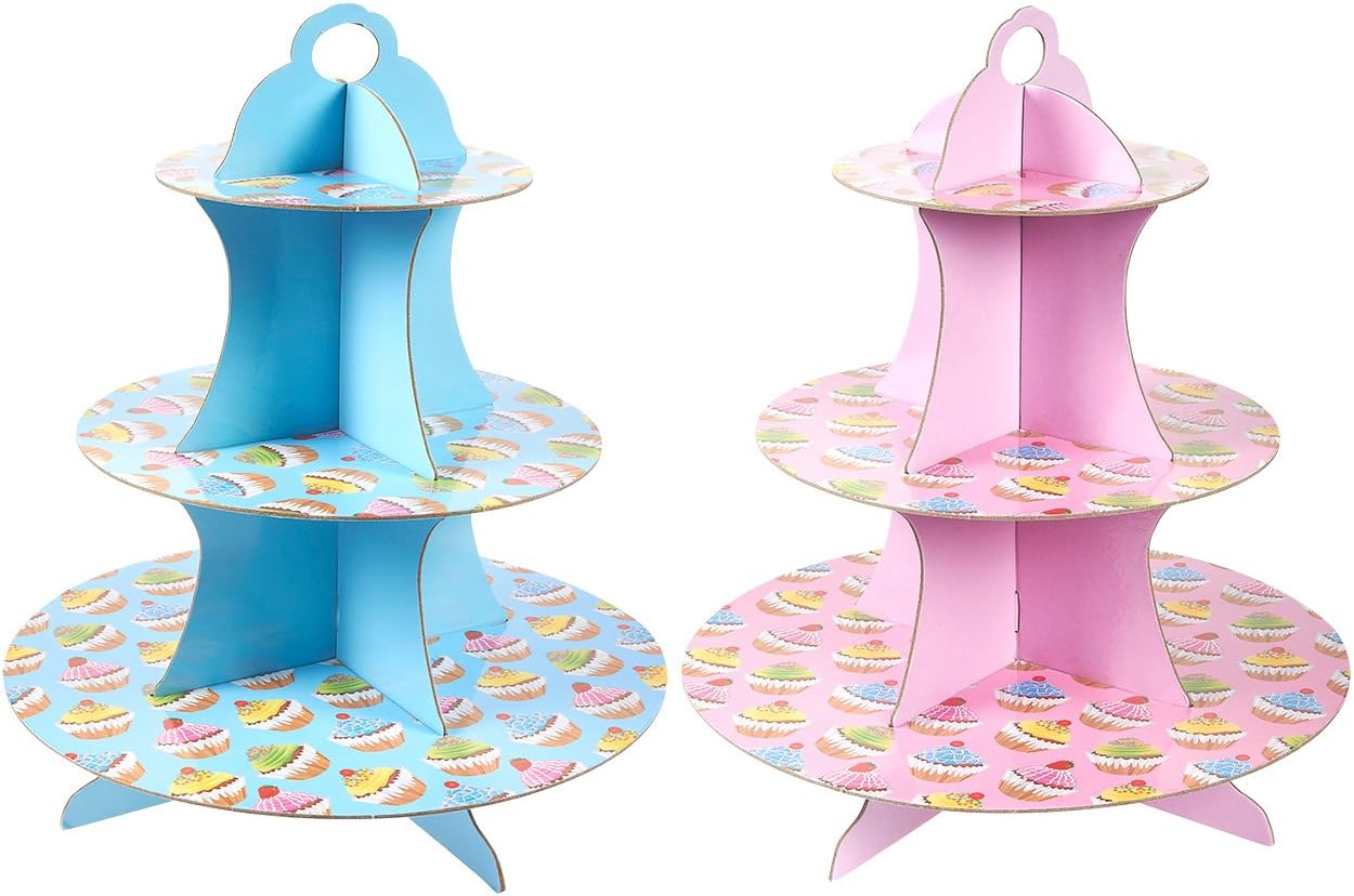 2Pack Cardboard Cupcake Stand 3Tiered Dessert Stand