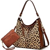 Large Trendy Designer Hobo Tote Bag for Women, Soft Leather Crossbody Shoulder Handbag, Purse and Wallet Set Black Brown