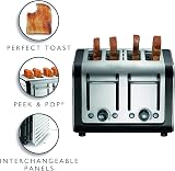 Dualit Architect 4 Slice Toaster Brushed Stainless Black Trim Extra Wide Slots view 3