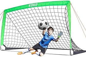 KUNUP Kids Soccer Goal for Backyard, 5×3, 6×4, 9×5FT Easy Foldable Soccer Practice Net with Portable Carrying Bag for Toddler Youth Adult Soccer Training Equipment Outdoor Sports Game