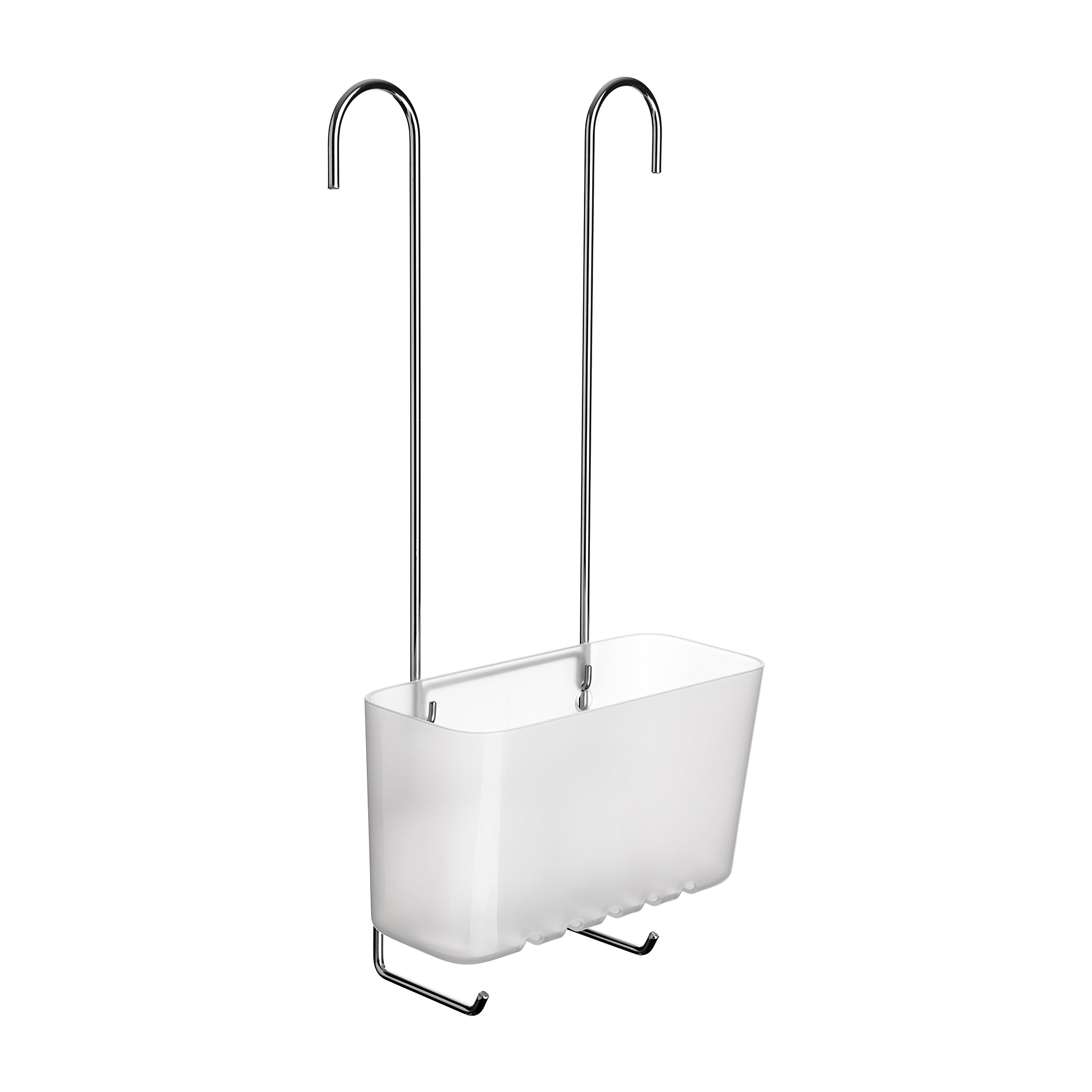 TATAY Shower Caddy | Resists Humidity and Corrosion | Easy No-Drill Installation | 100% Stainless Steel | Hanging Shower Basket with Efficient Drainage | Easy to Clean | 20,5 x 11 x 41,5 cm - Glacé