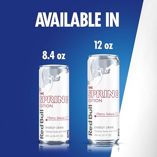 RED BULL SPRING EDITION ENERGY DRINK, CHERRY SAKURA, 114MG CAFFEINE, TAURINE & B VITAMINS, 12 OZ. PACK OF 24 CANS