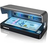 PONNOR AL-12 Counterfeit Bill Detector Money Checker Machine | Dual UV LED Light for Credit Card &amp; ID, Suitable for All Currencies with Auto ON/Off, Rechargeable Battery Large Full Backlit