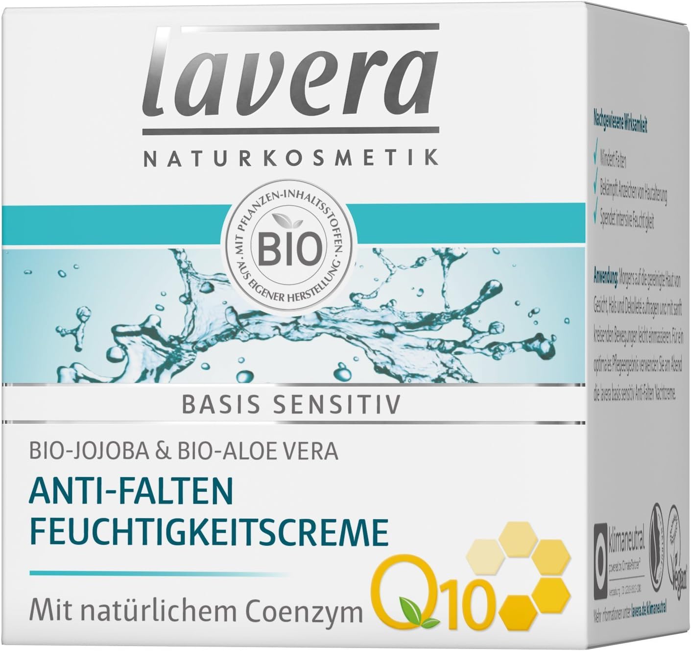 lavera Q10 Moisturising Cream Reduces Wrinkles Moisturises Anti-Ageing Day Cream Day Cream Vegan Organic Natural Cosmetics Natural Cosmetics Face Cream Pack of 1 (1 x 50 ml) - Image 3