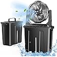 Ausic Portable Misting Fan - 9L Bucket, 10-inch Outdoor Fans for Patios/Camping/Beach/Golf etc., 20000mAh USB Rechargeable Battery Powered Floor Water Cooling Fan, 3 Strong Winds, 3 Spray Mister