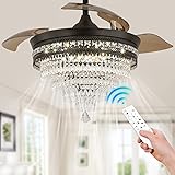 diisunbihuo 42" Black Fandelier with Light Modern