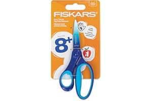 Fiskars 6" Left-Handed Big Kids Scissors for Ages 8-11, Scissors for School or Crafting, Back to School Supplies, Ombre Blue-Turquoise
