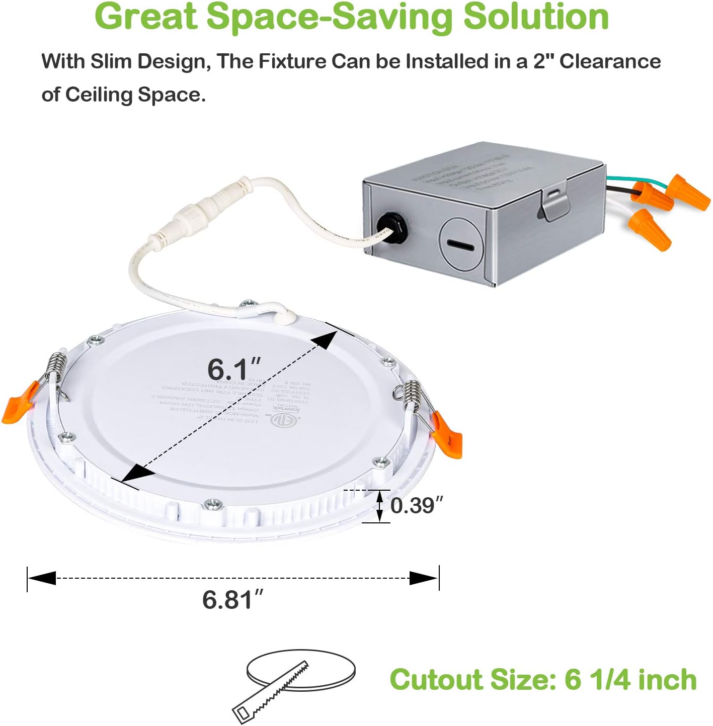 4000k Cool White Hykolity 12 Pack 6 Inch Led Recessed Lighting With Junction Box Wet Location 12w 100w 900lm Dimmable Wafer Light Canless Led Recessed Ceiling Light Etl Recessed Lighting Tools Home Improvement