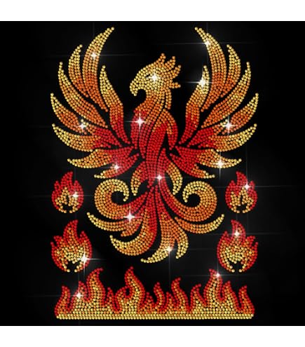 Amazon.com: Phoenix Phenix Birds Scarlet red Gold Embroidered