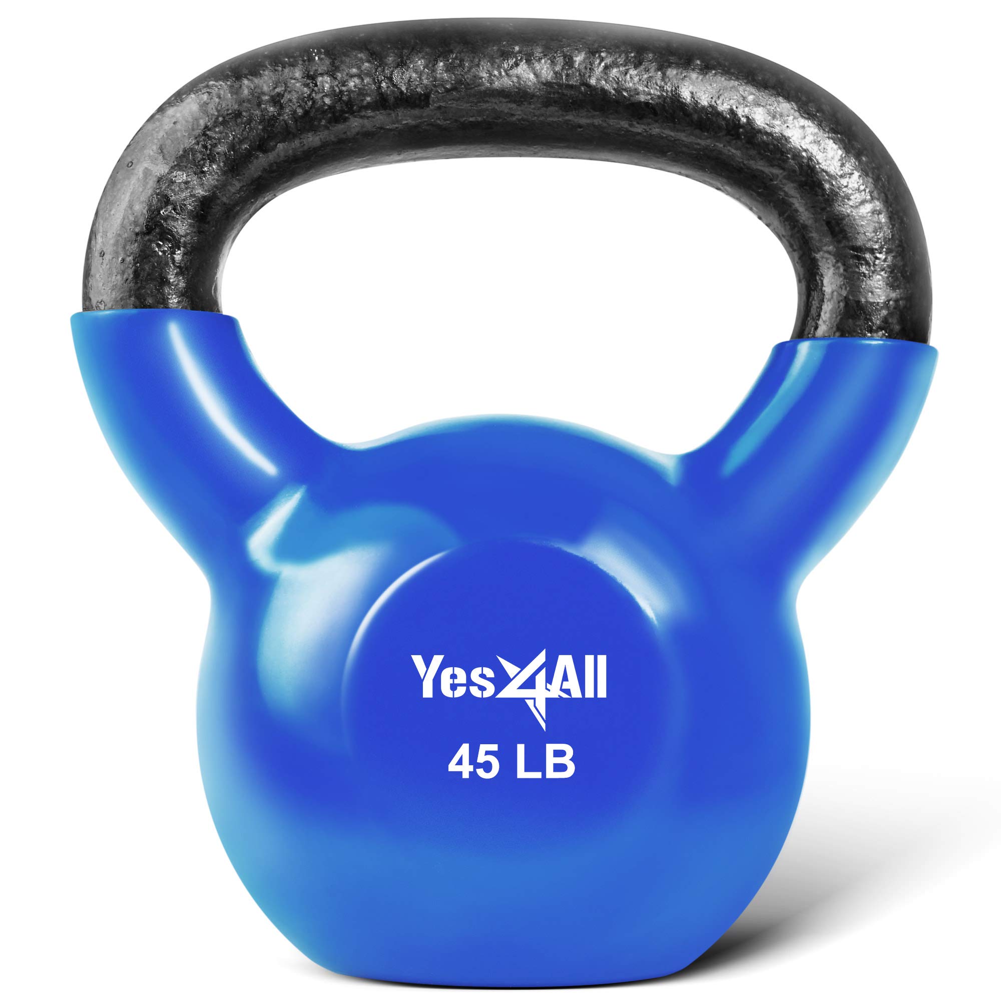 Yes4All Vinyl Coated Kettlebells – Weight Available: 5, 10, 15, 20, 25, 30, 35, 40, 45, 50 lbs