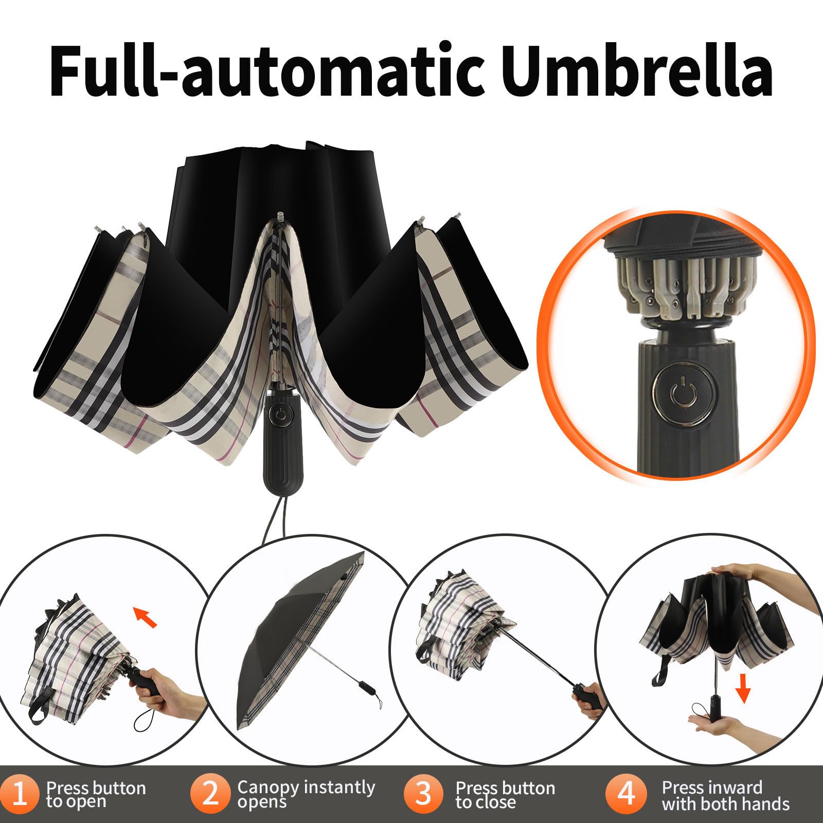 ZDSSM Compact Travel Umbrella Inverted Reverse Umbrellas for Rain & Sun – Small, Portable Windproof, UV Protection Umbrella for Travel, Backpack, Women and Men