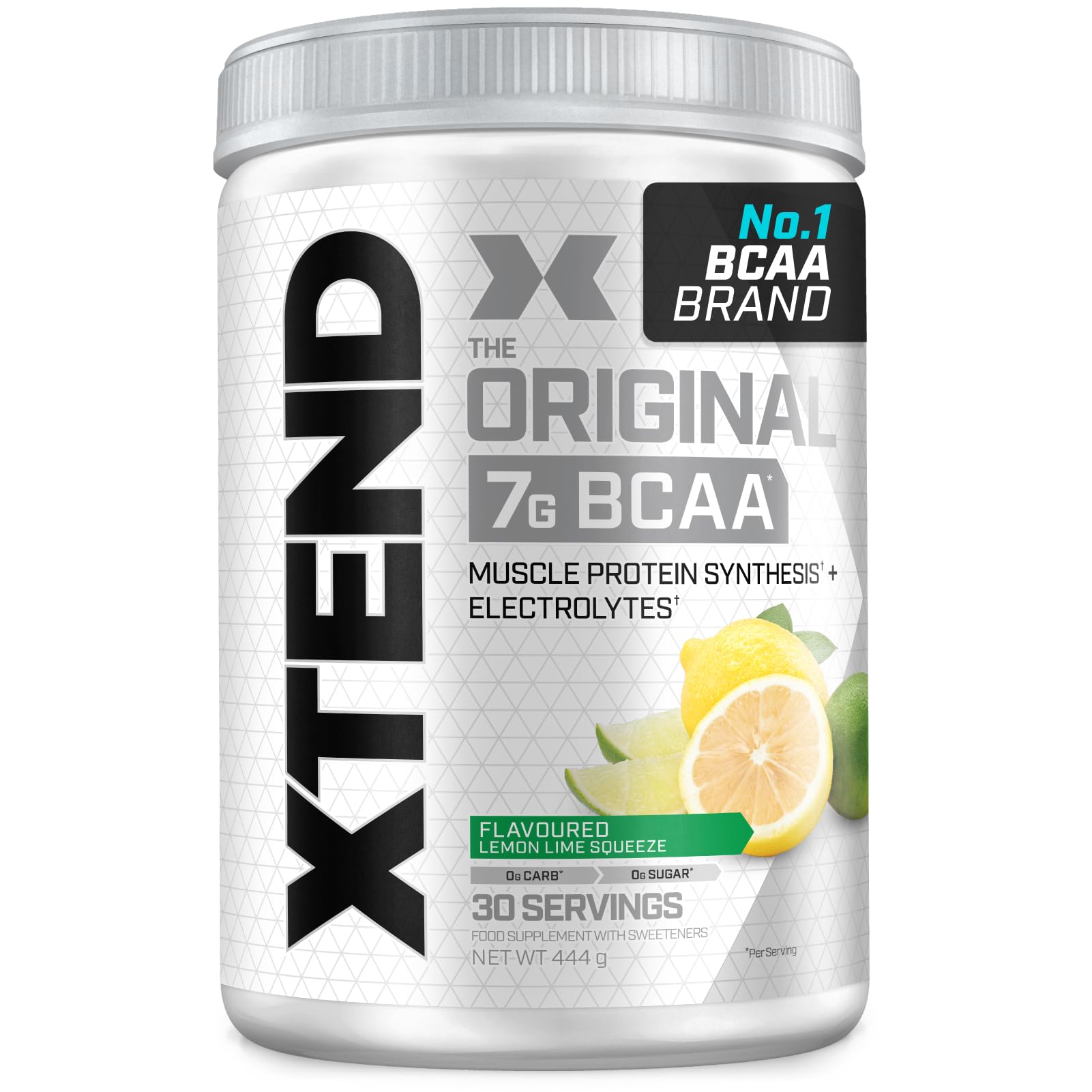 XTEND Original BCAA Powder Lemon Lime Squeeze 30 Servings | 7g BCAAs Per Serving | Sugar Free Branched Chain Amino Acids and Electrolytes Powder for Post Workout Muscle Recovery and Hydration