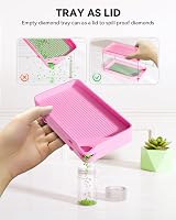 ARTDOT 10-Piece Interlocking Diamond Art Trays Pink 6 Large 4 Small view 6