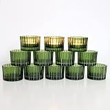 Vohocandle Green Tea Light Holders 12 pcs Glass Tealight Votive 5x3.5 cm view 1