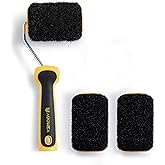 Voomey 3 Pcs 4 Inch Drywall Compound Roller Cover with Paint Roller Frame | Drywall Texture Brush, Suitable for Covering Wall and Ceiling Surfaces