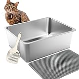 Stainless Steel Cat Litter Box Set of 3, 17.5" x