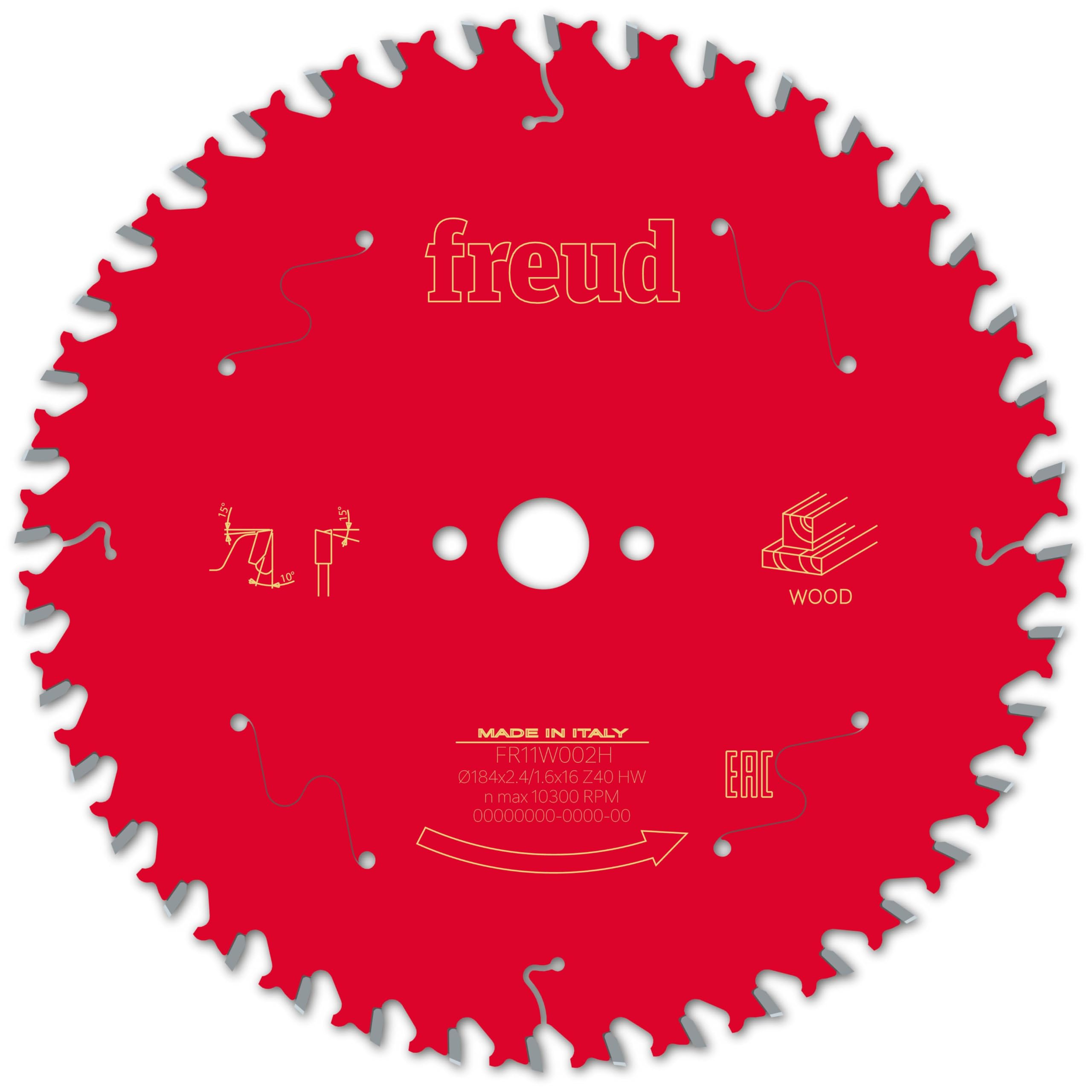 FREUD FRE00639 Blade for FREUD-Ø184 2.4/1.6 AL16 Z40 BA 10° Portable Circular Saw -F03FS09704-FR11W002H