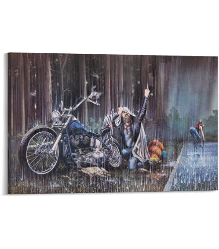 Amazon.com: Artist David Mann Motorcycle Art Painting Canvas Wall