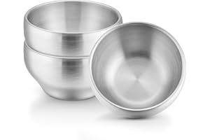 LIANYU Stainless Steel Kids Bowls of 3, 12oz Toddler Baby Metal Bowls Set, Heavy Duty & Double-Walled, Multipurpose for Feeding Cereal, Soup, Snacks, Dishwasher Safe