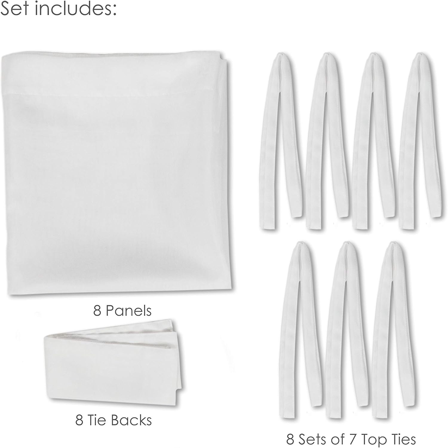 Royale Home, White Canopy Set with Top Ties and Tie Backs, Sheer, for All Bed Sizes by Royale Linens: Home & Kitchen