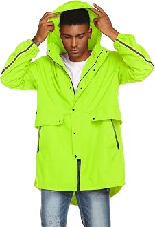 Men Waterproof Mens Lined Rain Jacket 