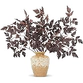 hazobeneony 24" Artificial Purple Fall Stems, Faux Cimicifuga & Fall Leaf Stems for Vases, Fall Decor for Thanksgiving Centerpiece, Home Farmhouse, 4-Pack
